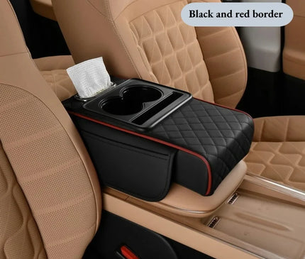Auto Center Console Armrest Cushion With 2 Cup Holder Armrest Heightening Pad Auto Amrest Pillow Cover Pad for All Seasons