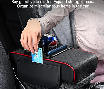 Auto Center Console Armrest Cushion With 2 Cup Holder Armrest Heightening Pad Auto Amrest Pillow Cover Pad for All Seasons