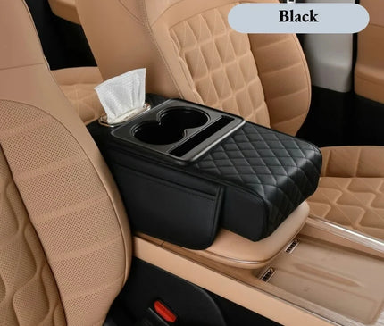 Auto Center Console Armrest Cushion With 2 Cup Holder Armrest Heightening Pad Auto Amrest Pillow Cover Pad for All Seasons